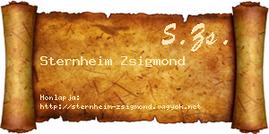 Sternheim Zsigmond névjegykártya